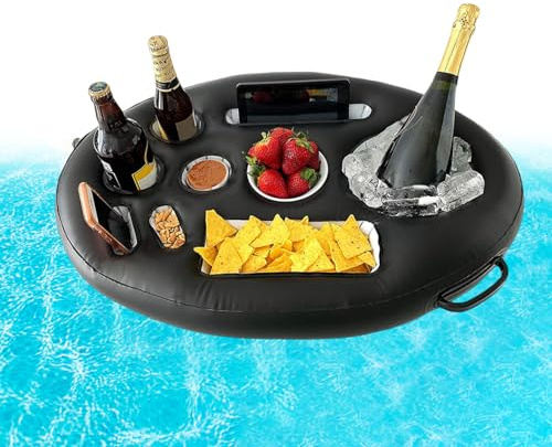 Wedhapy Materasso Ad Aria Portabicchieri per Piscina Vassoio Gonfiabile in PVC per Piscina Forniture per Acqua Portabicchieri Gonfiabili per Feste Estive in Piscina