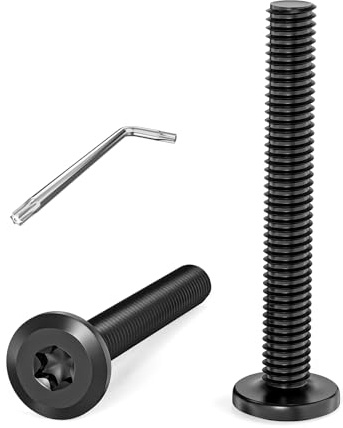 Dayalo Flachkopfschrauben, M4 Schrauben Schwarz, Torx Schrauben Maschinenschrauben Vollgewinde Edelstahl A2 V2A Möbelschrauben, 20 Stück M4x30mm, mit Torx Schlüssel