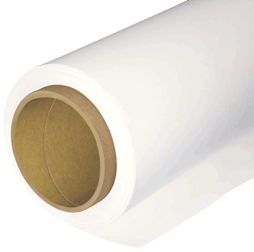 BOLLUMA 20m Super Long Background Paper Backdrop 1.35x20m/4.4x65.6ft, Arctic White, Photo Studio Paper Roll for Portrait, Product, Props, Pet, Family Shooting, Video Filming, Drawing Art Photography