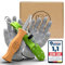 Eli® Schnitzmesser Kinder mit Filztasche ab 6 Jahre - hochwertiges Kindermesser Schnitzset inkl. schnittfeste Handschuhe - Kinderschnitzmesser - Schnitzwerkzeug - Outdoor Messer - grün