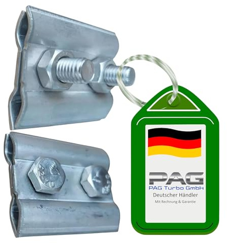 PAG Turbo GmbH® - Blitzschutz Blitzableiter Material, Tiefenerder, Φ8 Aluminium Draht, Halter, Klemmen, Verbinder (Parallelverbinder Edelstahl Art. Nr. BS21)
