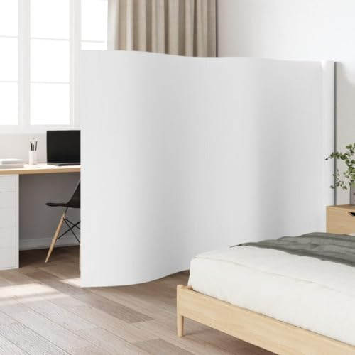 Gecheer Divisorio Ambienti Bianco 165x600 cm in bambù,Paravento,Pieghevole,Separè per Interni,Paravento Separé,Pieghevole in Legno, Separé Divisorio Interno,Separe divisorio Interno,L377010