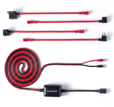 Nextbase Piqo Pro Install Hardwire Kit - Easy to Install, Enables Smart Parking, Battery Voltage Protection, LED Light, 12/24V Car Accessories, 1m Hard Wiring Kit Compatible with Nextbase Piqo Only