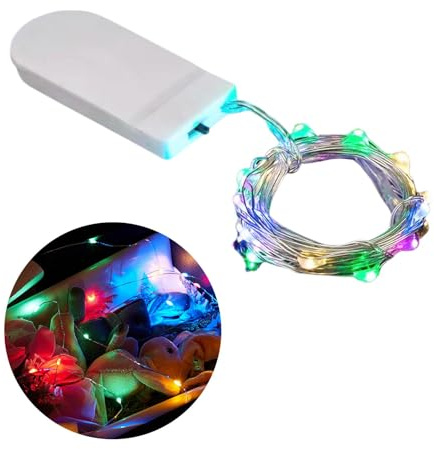 Générique 2pcs Petites Guirlandes Lumineuse à Couleur Changeante - 1m LED Fil de Cuivre Guirlande Lumineuse Étoilé Décoration avec Bouton pour Noël, Nouvel An, Pâques, Anniversaire, Saint Valentin