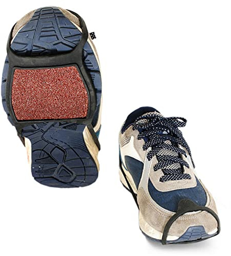 TINEASUR Schuhüberzug aus Gummi mit Grobsand, 2 Paar Rutschfest | Doppelseitige Grobsand Oberfläche, Leichtes Design, Geeignet zum Joggen und Laufen