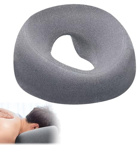 KBIBCK Massage-Gesichtswiegenkissen, Lochkissen Massage Kopfstütze, Massage Gesichtskissen, U-förmiges Lochkissen Massage Kopfstütze, Massagebett Kopfstütze Für Spa Salon Massagebett (Dunkelgrau)