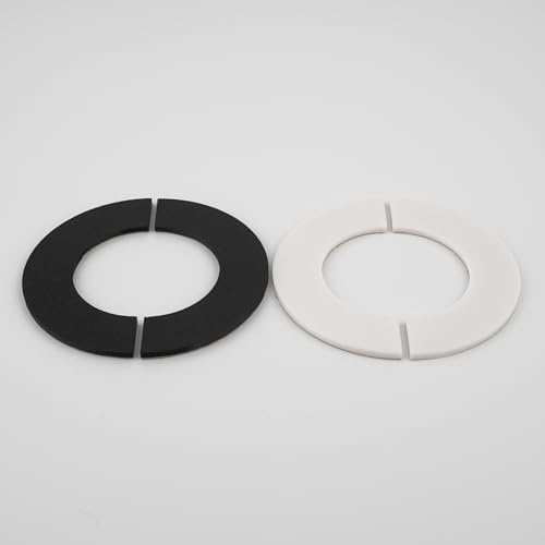 Selbstklebende Rosette, 2er-Set, Schwarz und Weiß, Teilbar (Weiß, 150mm)