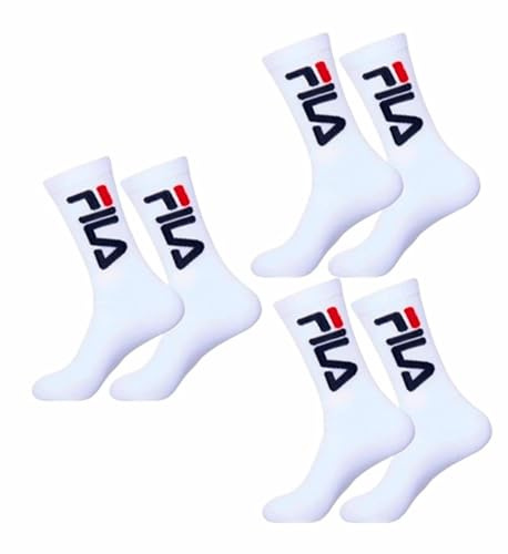 Fila F9598 Unisex Sockor, 6 st. 300 vita, 39-42 EU