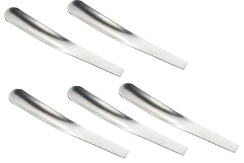 LIGIGWASH Cucharas Soperas Planas De Acero Inoxidable Mini, 5 Unidades, Pulidas, Antideslizantes, Para Café y Té Hogar y Restaurantes