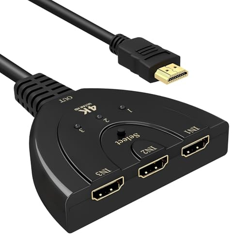 LAIVIYA HDMI Splitter, 4K 30Hz AdaptadorHDMI, DistribuidorHDMI 3 Salidas, HDMI Switch, Adaptador DobleHDMI para Hdtv/Ps3/4/5/Apple TV/Fire Stick/BLU-Ray DVD-Player Selectores de Audio y Vídeo