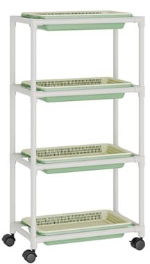 Sistema De Cultivo Hidropónico Para Jardín Interior, Jardinera Vertical Elevada Con Ruedas, Diseño Hidropónico De Doble Capa, Soporte Móvil Para Plantas Y Flores En Balcón(4-layer)