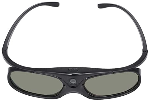 GL2100 Active Shutter 3D Glasses DLP Link Compatible for Projectors 3D TVs Rechargeable HD Stereoscopic Eyewear Universal Sync Lightweight Frame Black