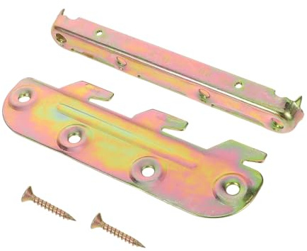 VICASKY 4 Sets Heavy Duty Iron Bed Rail Brackets with Mounting Screws Compact Hidden Metal Bed Frame Hooks for Secure Headboard and Footboard Connection Wear-resistant Hardware