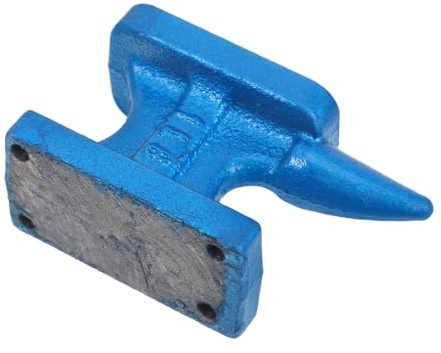 SMASOLO Yunque de Cuerno Pequeño Multifunción para Fabricación de Joyas, Base de Yunque de Hierro 1lb Azul, Suministros de Bricolaje para Joyeros Profesionales y Aficionados, Uso