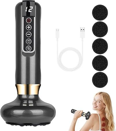Cellulite-Massagegerät, 12 Gängen Schröpfgerät Zur Reinigung Der Meridiane, Verstellbares Handmassagegerät Für Körperfett, Anti Cellulite Massager Für Bauch, Taille, Arme, Beine, Gesäß(Grau）