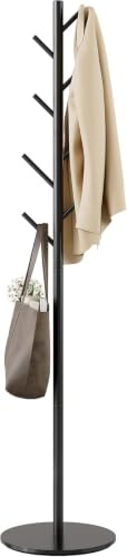 Garderobenständer, Garderobenbaum mit 8 Haken - 3-fach höhenverstellbar - Moderner Kleiderständer aus stabilem Metall mit Sinterstein-Basis für Büro & Schlafzimmer - Ideal für Mäntel, Hüte und Taschen