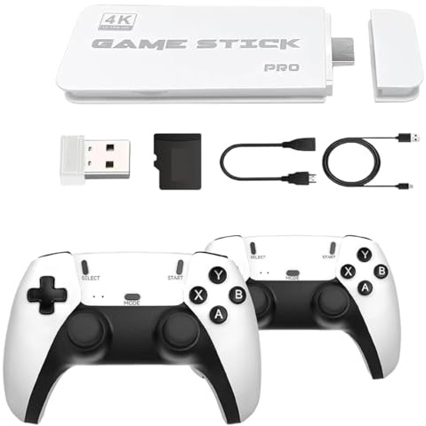 Generico Console Retro di Giochi Pro 128G, Console 4K HDMI con oltre 40.000 Giochi Integrati, 20+ Emulatori, 2 Controller Wireless 2.4G (Funzionano con Pile AAA), Plug-and-Play per TV e Retro-Gaming