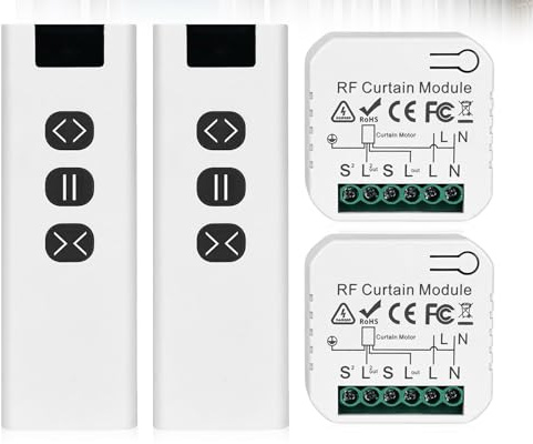 2 Pièces Interrupteur Volet Roulant Avec Télécommande, Module Sans Fil, Commande Pour Volets Roulants Stores Et Stores Bannes