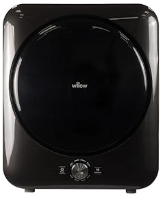 Willow W3TDB Compact 3kg Vented Tabletop Tumble Dryer with 8 Programmes, Portable Front Loading Dryer for Flats & Small Spaces – Black