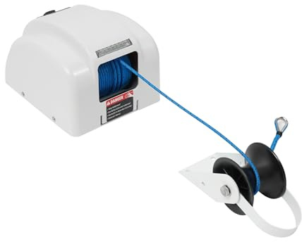 AHSSBSA Elektrische Ankerwinde,12V Motor Automatische Bootswinde,70ft/min Seilgeschwindigkeit 45lbs Maximallast Kompakte Ankerwinde,automatischer Reset Schalter für Patrouillenboote mit Fernbedienung
