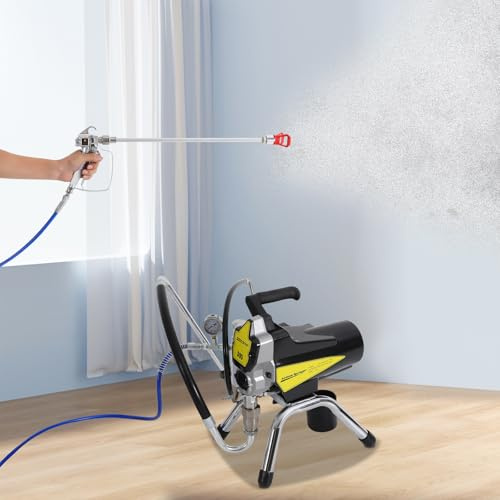 Airless Farbsprühsystem mit 50cm Verlängerungsstange, Wandfarben-Spritzpistole Farbsprühgerät für Wandfarben Latexfarben Lacke Lasuren 2.5L/ min
