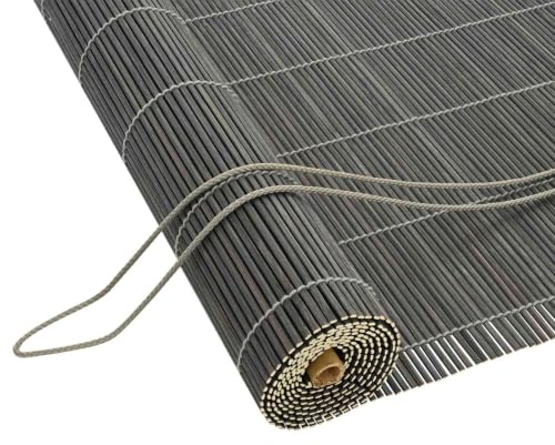 vidaXL Estor Enrollable Gris 100 x 220 cm Bambú
