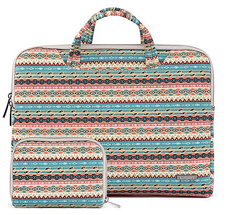 ZiXing 15.6 Pouce Housse en Toile pour Ordinateur Portable Sac pour PC Portable avec poignée de Transport & Side Pocket pour Macbook/Netbooks/Ultrabooks/iPad Pro Green