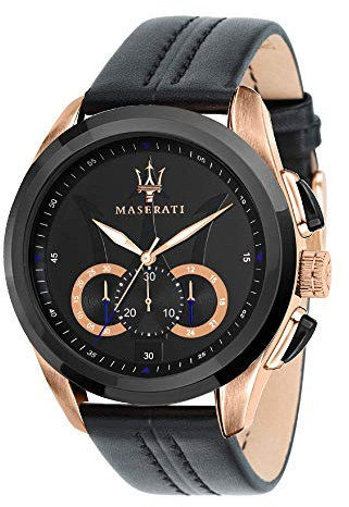 Maserati Herren Armbanduhr Chronograph Quarz Leder R8871612025