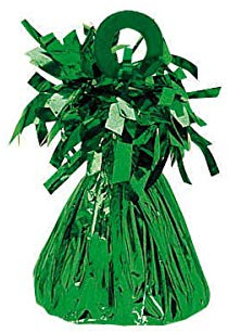 Green Small Foil Balloon Weight - 6 oz (12 Pc) - Vibrant Green Hue Perfect for Stabilizing Party Balloons & Decorations