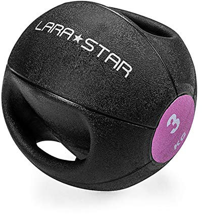 Medizinbälle Hua 3kg Doppelte Griff Fitness Medizinball, Männliche Und Weibliche Festigkeitsbilanz-Trainings-Fitness-Ball, Fester Elastischer Gummiball, Für Heim-Fitnessstudio