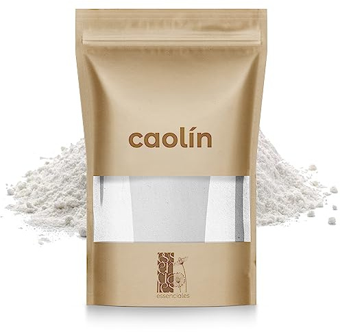 Weiße Tonerde Pulver Kaolin 300g - Kaolin Clay ESSENCIALES - Chemiefrei Gesichtsreinigung - Kosmetikton für natürliche Gesichtsmaske Peeling und Haarpflege mit Kaolin | Chemiefrei Gesichtsreinigung Mineralische Tonerde Fuer Mischhaut Trockene - Essenciales