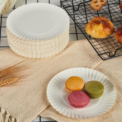 HOT BARGAINS Paper Plates 6 Inch, Pack of 1000, White, for Snacks and Desserts (Pack of 1000)