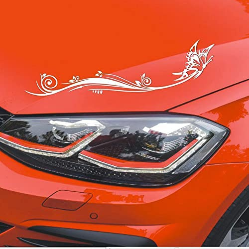 BYNYXI 2 Stücke Schmetterling Auto Augenbrauen Aufkleber, 30cm Blumenranke reflektierende Aufkleber Universal Auto Fenster Sticker Autotattoos Selbstklebend Aufkleber für LKW Motorroller SUV