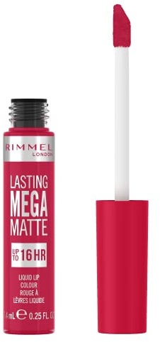 Rimmel London, Lasting Mega Matte, Labial fijo, 910, Fuchsia Flush, 7.4 ml