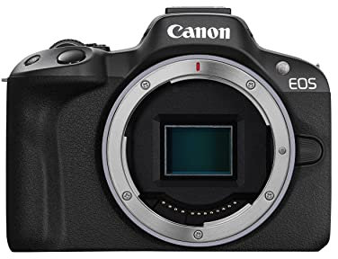 Canon EOS R50 Mirrorless Vlogging Camera (Body Only/Black), RF Mount, 24.2 MP, 4K Video, DIGIC X Image Processor, Subject Detection & Tracking, Compact, Smartphone Connection, Content Creator
