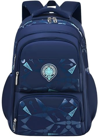Lengender Skolväska barn pojkar ledig ryggsäck 2-6 år sida kylskåp typ student ryggsäck, Färg: blå, 46*30*18cm