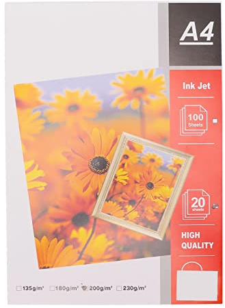 Bewinner 20 Stück Mattes Fotopapier, Strapazierfähiges Mattes Fotopapier A4, 8,3 X 11,7 Zoll, 20 Blatt, Tintenstrahldruck, Mattes Papier, Weißes Papier für Dokumentendruck, Fotodruck