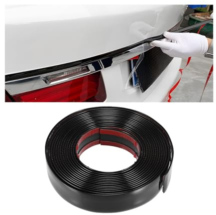 JNNJ Cromado Tira Coche Decorativa, Cromo Flexible Para Coche, Tira De Cinta Cromada Para Coche Decoración Forro Cromado Moldura De Moldura, Universal Autoadhesiva Puerta Borde Protector(Negro)