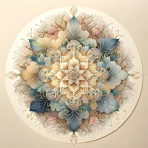 DAERLE Diamond Painting Lichtfarbe Blume, Diamond Painting Kinder, Diamant Painting Bilder Blume, DIY Diamant Vollbild, Malen Nach Zahlen Erwachsene, 5D Diamant Painting für Wand Dekoration 30x30cm