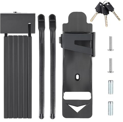Fahrradschlösser, strapazierfähig, Diebstahlschutz, 6 Abschnitte, Klappmechanismus, bis zu 95 cm Länge, doppellagige Schutzstruktur, Elektro-Scooter-Schloss, Halterung für Fahrräder/Motorräder/Roller