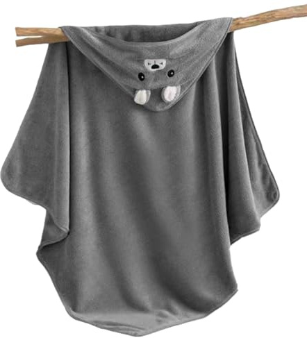QOCUILC 1 asciugamano per bambini con cappuccio, morbido e assorbente, 80x80 cm, adatto a neonati e bambini