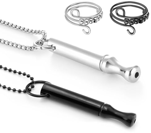 Laitejituan 2 Stück Rauchentwöhnung Hilfsmittel mit 2 Stressabbau Ringe, Rauchfrei Halskette zum Aufhören, Anti Rauchen Kit für Meditation, Achtsamkeit und Entspannung