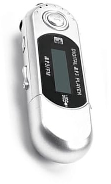 Mini lecteur MP3 2 en 1 - Son sans perte - Petit lecteur flash LCD - Lecteur de musique - Arrêt automatique - Contrôle à un doigt pour le sport - Argenté
