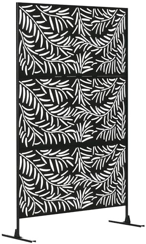 Outsunny Panneau décoratif extérieur, paravent extérieur Acier 122 x 198 cm