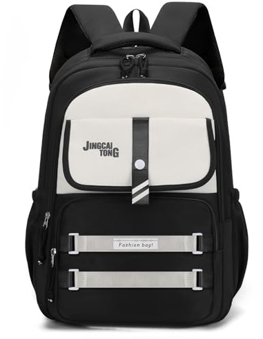 Amythe Sac à Dos Fille Collège, 2025 Cartable Adolescent Scolaire pour Imperméable Durable, Sac Ecole Lycée Fille Grande Capacité pour 15.6 ordinateur, 32L -Noir