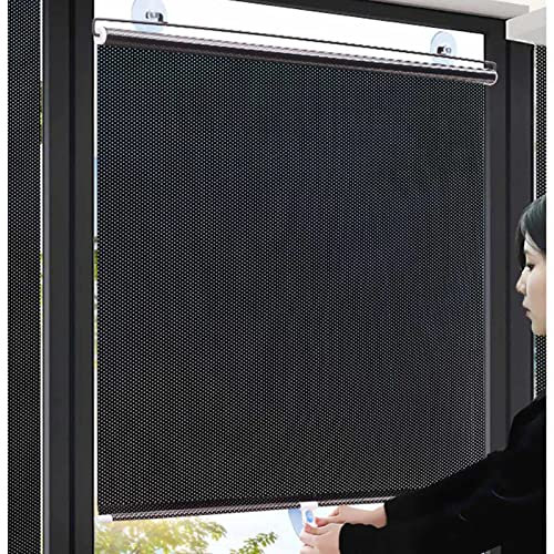 Verdunkelungsrollo mit Saugnapf, Verdunkelungsvorhänge ohne Bohren, Sonnenschutzrollos für Fenster und Türen, 50x125/68x125cm, Temporäre Rollos,45x125cm/18 * 49in