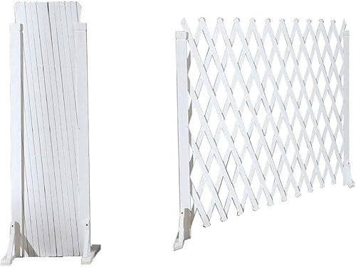 Valla Decorativa De Jardín, Valla De Madera, Rejilla Decorativa, Barandilla Telescópica, Valla De Jardín Exterior, Valla para Mascotas (Tamaño: 110 X 160 Cm), Escalable (Tamaño: 80 X 160