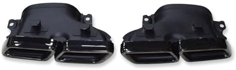 Endrohrblenden Für Benz Für C-klasse W205 C63 C180 C200 C260 C300L Auspuff Modifizierte Vier Outlets Quadratischen Endrohr Upgrade Quadratischen Endrohr Auto Auspuffblende(Black A)