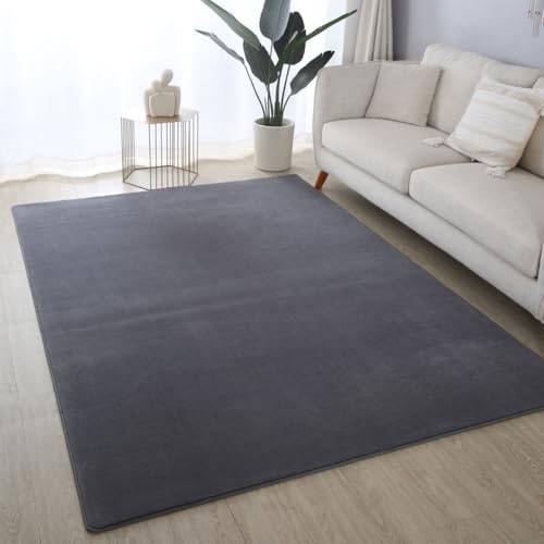 Ultra Soft Plush Anti-Slip Carpet Mat Living Room Large Area Rugs Modern Floor Bedroom Extra Large Size Non Shedding (Grey, 240 x 340 cm)
