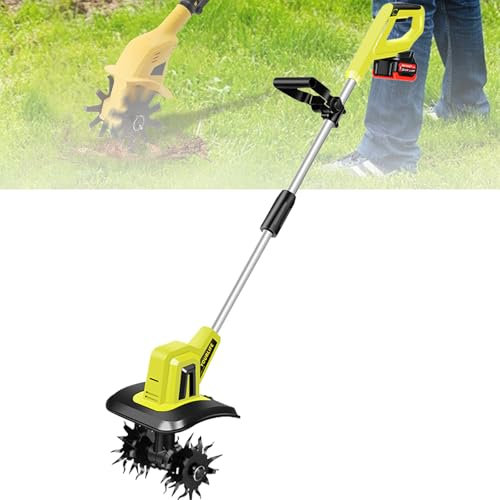 Coltivatore elettrico Walk-Behind - Motozappa da giardino senza fili con batteria e caricabatterie per una facile lavorazione del terreno in giardini e orti